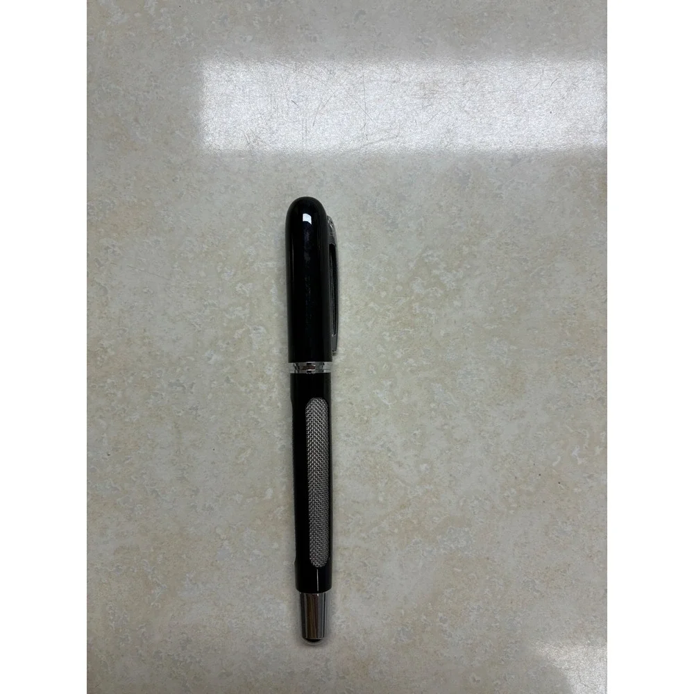 Libelle Chromatix Rollerball Pen Gloss Black & Woven Stainless Steel Mesh